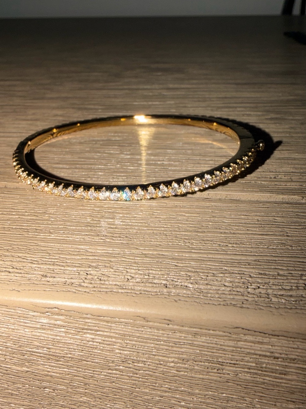 Nordstrom Gold Crystal Pavé Slim Bangle Bracelet